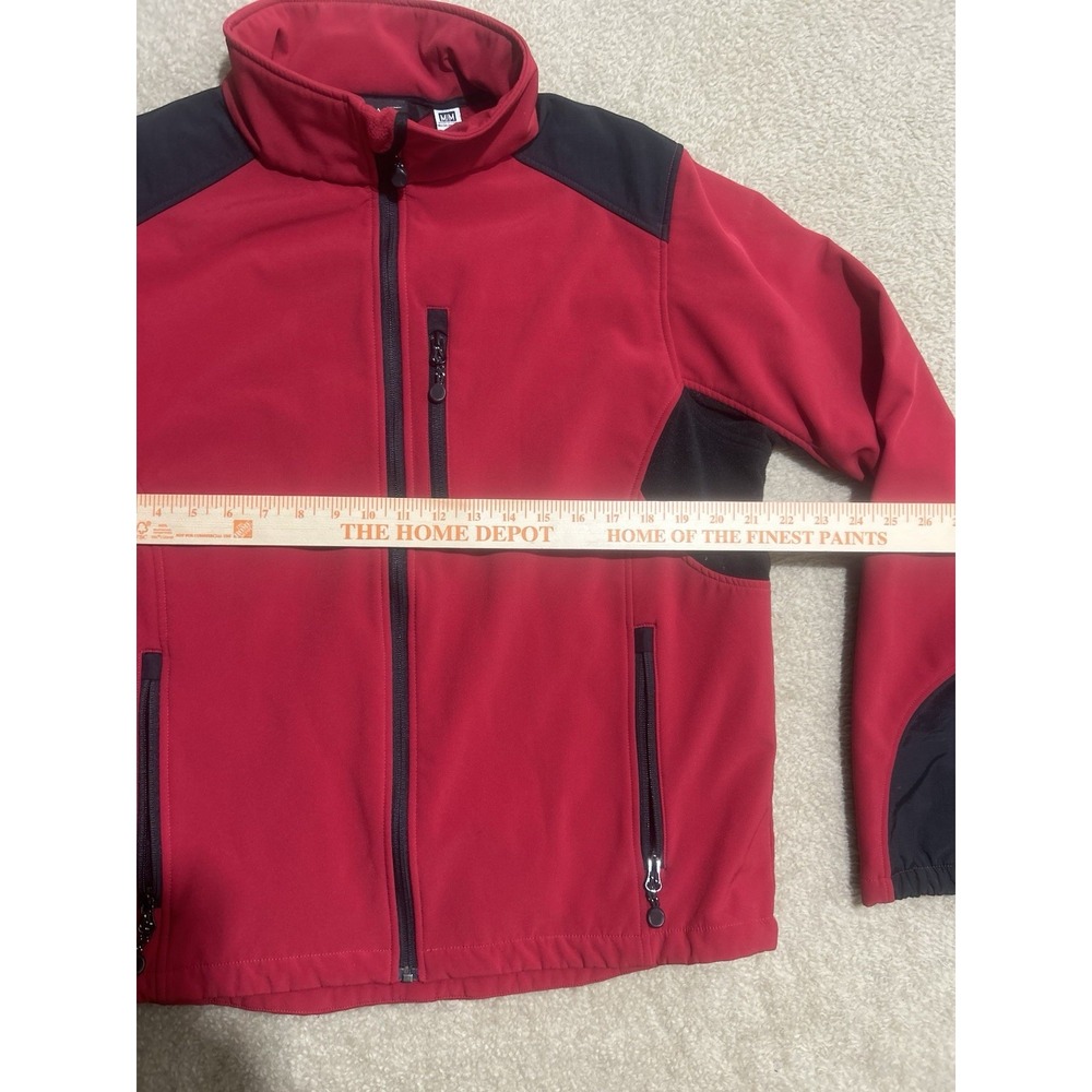 Black Diamond Jacket Mens Medium Red Black Softshell Fleece Lined Coat 5 Pockets - Picture 4 of 10
